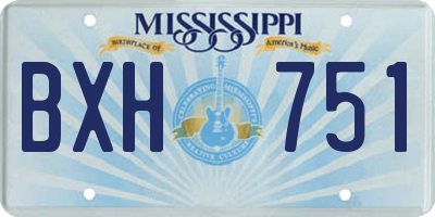 MS license plate BXH751