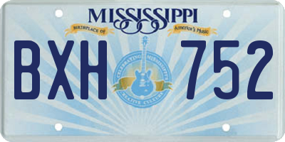 MS license plate BXH752