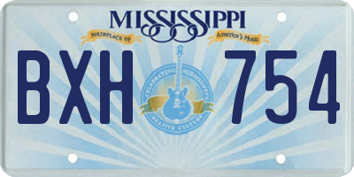 MS license plate BXH754