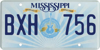 MS license plate BXH756