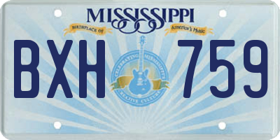 MS license plate BXH759
