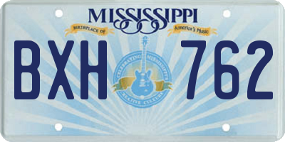 MS license plate BXH762