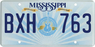MS license plate BXH763