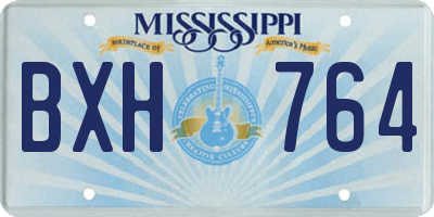 MS license plate BXH764