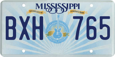 MS license plate BXH765