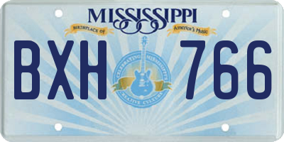 MS license plate BXH766