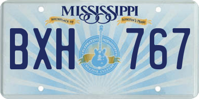 MS license plate BXH767