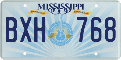 MS license plate BXH768