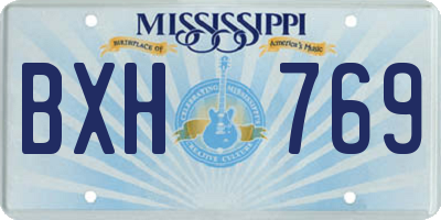 MS license plate BXH769