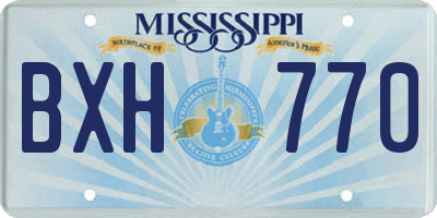 MS license plate BXH770