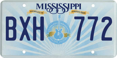 MS license plate BXH772