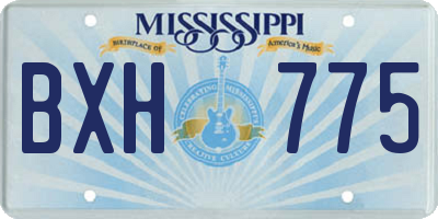 MS license plate BXH775