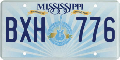 MS license plate BXH776