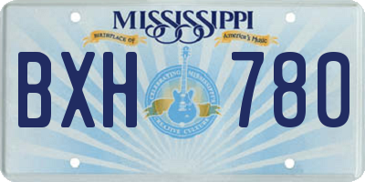 MS license plate BXH780