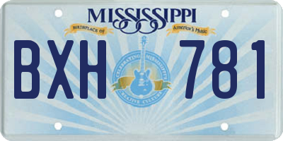 MS license plate BXH781