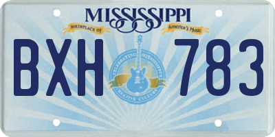 MS license plate BXH783