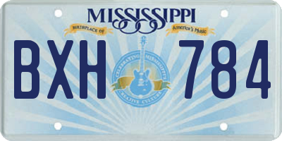 MS license plate BXH784