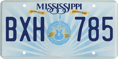 MS license plate BXH785
