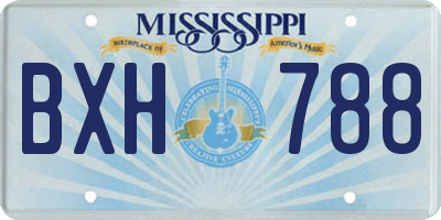 MS license plate BXH788