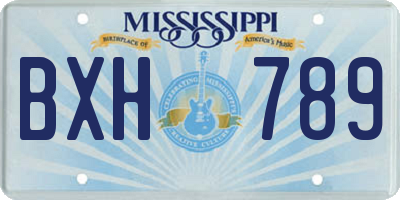 MS license plate BXH789