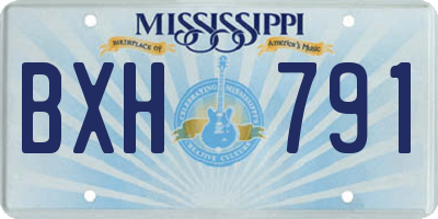 MS license plate BXH791