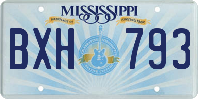 MS license plate BXH793