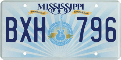MS license plate BXH796