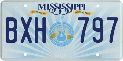 MS license plate BXH797