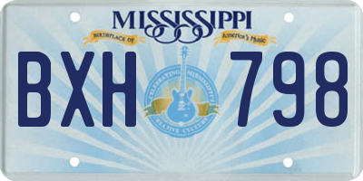 MS license plate BXH798