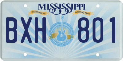 MS license plate BXH801
