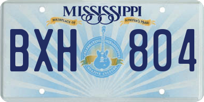 MS license plate BXH804