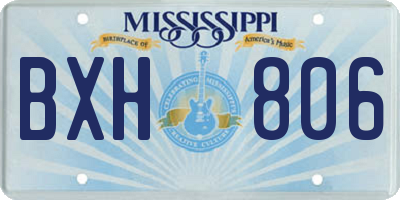 MS license plate BXH806