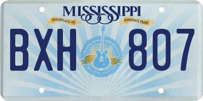 MS license plate BXH807