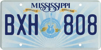 MS license plate BXH808