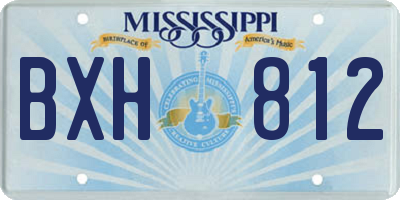 MS license plate BXH812