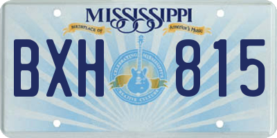 MS license plate BXH815