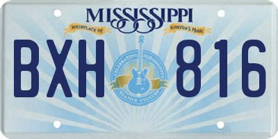 MS license plate BXH816