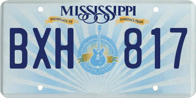 MS license plate BXH817