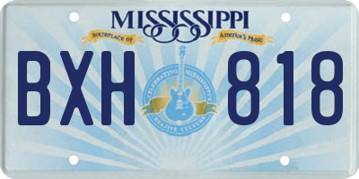 MS license plate BXH818