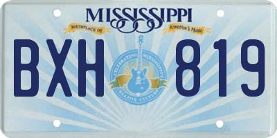 MS license plate BXH819