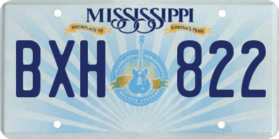 MS license plate BXH822
