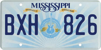 MS license plate BXH826