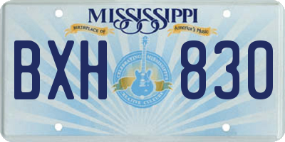 MS license plate BXH830