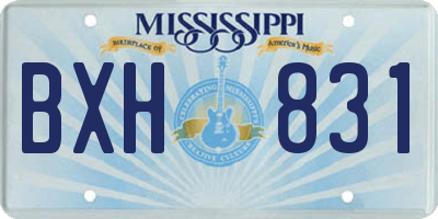 MS license plate BXH831