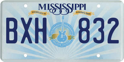MS license plate BXH832