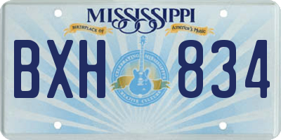 MS license plate BXH834