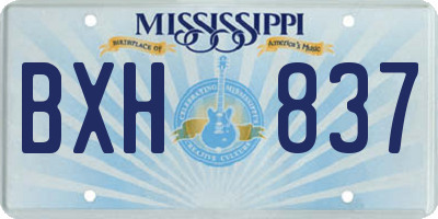 MS license plate BXH837