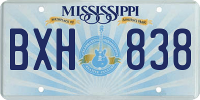 MS license plate BXH838