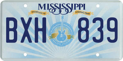 MS license plate BXH839