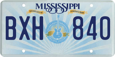 MS license plate BXH840